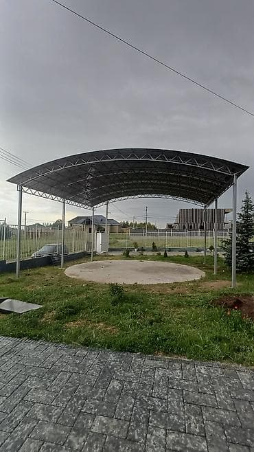 охранна: Навес, Арочный, Металл, Профнастил, Установка — 2