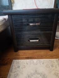 ищу кровать: Уктоочу бөлмө гарнитуру, Колдонулган, Эки кишилик керебет, Шкаф, Комод, Кыргызстан, МДФ, Өзү алып кетүү, түсү - Кара — 6