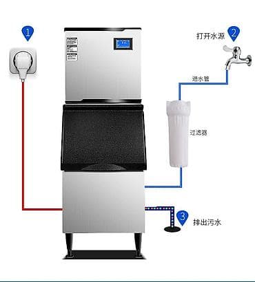 Холодильное оборудование: Промышленный ледогенератор с емкостью для хранения и встроенной — 1