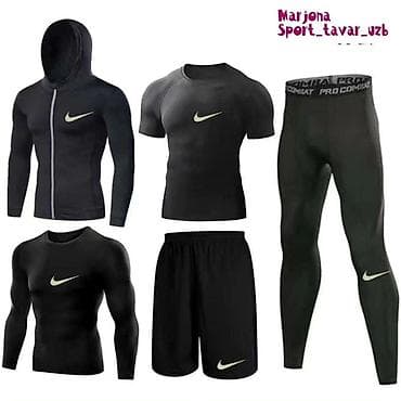 Мужской спортивный костюм, Все размеры, Nike, Новый, цвет - Черный, Платная доставка