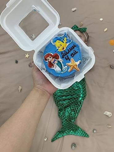 костюм игры в кальмара: Детский костюм русалочки, зелёный «под чешую» с глянцевым эффектом. В — 3