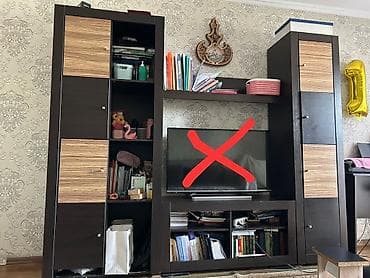 Шкафтар: Дубал шкаф, Дубал шкаф түрү: Модулдуу, Башка максатка арналган, Колдонулган, Өзгөчөлүктөрү: Телевизор коюучу бөлүк менен — 1