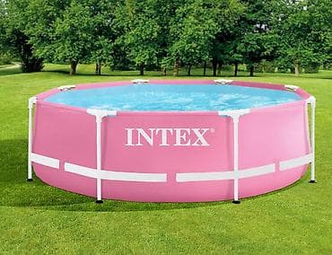 Каркасный круглый бассейн Intex, розовый. 244х76 - Тип: наземный