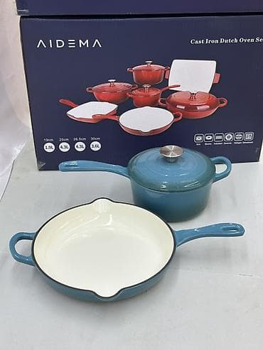 ковер 3 5: Чугунный набор посуды AIDEMA 7 в 1 с эмалированным покрытием Color — 4