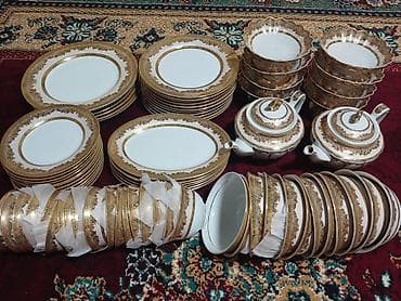 Порцелановый столовый сервиз с золотым узором MH (Mirka), Fine