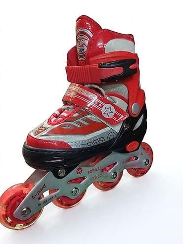 nike react: Роликовые коньки L-pard (In-line Skate) — красно‑серые, 4‑колёсные — 2