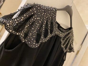 платье для беременных на свадьбу: Вечернее платье, Короткая модель, Шифон, Без рукавов, Стразы, S, M, L — 4