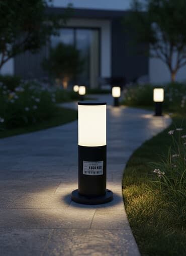 торшер светильник: Черный столбиковый светильник с цилиндрическим матовым плафоном — 1