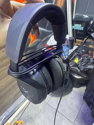 android мониторы: Проводные полноразмерные наушники, HyperX, Б/у, цвет - Серебристый — 2