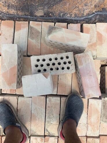 подрашивка кирпич: Тешиктүү, Бышкан кирпич, Жарым блок, 250×120×90 — 5