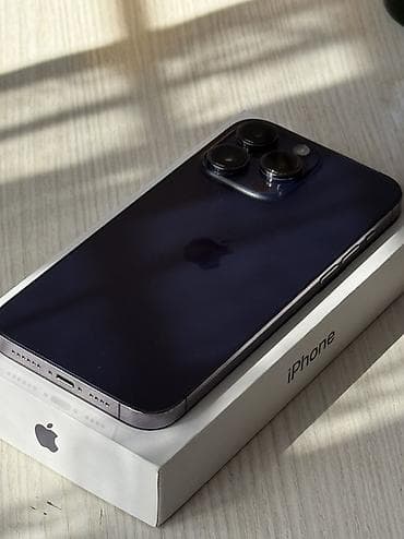 IPhone 14 Pro Max, Б/у, 128 ГБ, Deep Purple, Защитное стекло, Чехол, Кабель, 76 %