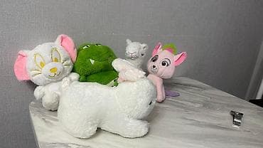 маска зайца: Мягкие игрушки набором - 5 плюшевых игрушек: 1) Белый котик с — 3