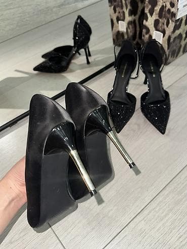 вечерние туфли: Женские туфли на шпильке — 2 пары 1) Черные лодочки - Материал — 5