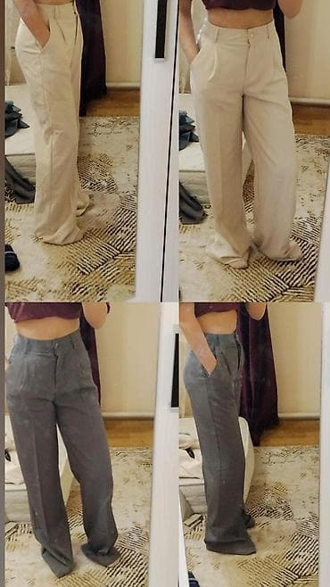 классический брюки: Классические брюки прямого кроя с высокой посадкой - Фасон: широкие — 1