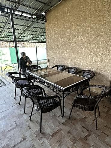 Шкафы: Комплект садовой мебели, Стол, Ротанг — 2