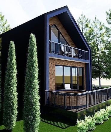 нижний чуй: Современный двухэтажный дом-шале с панорамным остеклением и террасами — 7