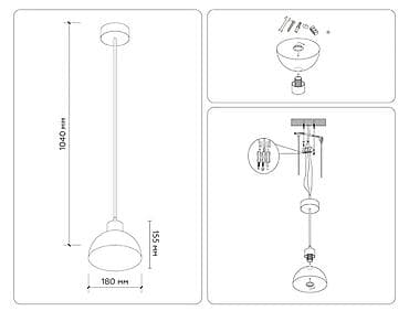 лофт светильники: Подвесной светильник в стиле loft/minimal - Материалы: натуральное — 4