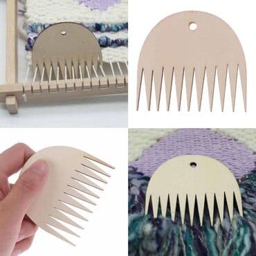 Инструмент для плетения деревянный (ткацкий станок) расческа гребень