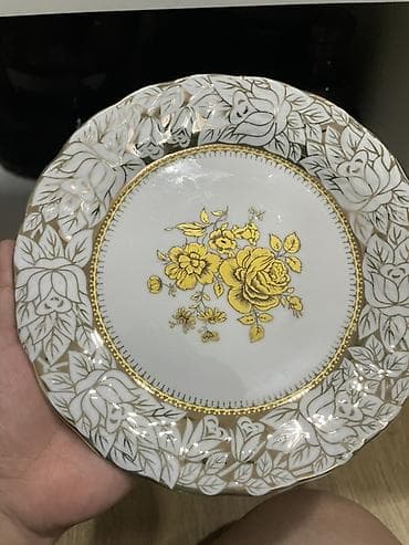 Кухонные принадлежности: Продам Набор фарфоровых пиал и тарелок рельефным краем - Материал — 7