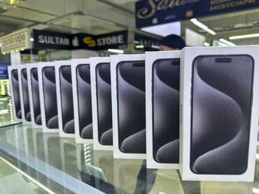 айфон телефондор: IPhone 15 Pro Max, Жаңы, 256 ГБ, Кара, Куту, 100 % — 1