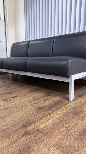 набор кулуч буу: Офисный диван, Б/у, цвет - Черный, Экокожа — 3