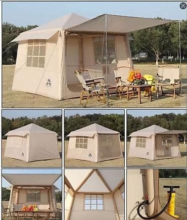 Кемпинговая надувная палатка-дом с тентом, размер 200. - Тип