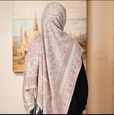 пуховик турция: Палантин-шаль с жаккардовым «пейсли» - Большой размер: удобно носить — 3