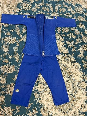 Спортивные сумки: Синий кимоно для дзюдо Adidas (джудоги), комплект куртка + штаны — 2