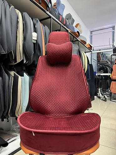 массажные накидки на авто: Чехлы Тканевые, С подушкой, цвет - Черный — 5