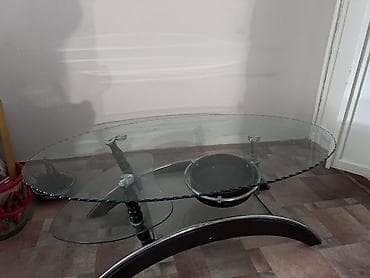 office table: Стеклянный журнальный стол и подставка под телевизор. ДАРОМ! Самовывоз — 1