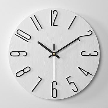 Настенные часы, диаметр 12 дюймов (≈30 см), без стекла. - Материал — 2