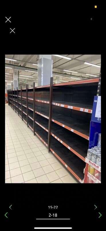 оборудование для магазина бу: Витрины, стеллажи, полки торговые металлические б/у, полка магазинная — 21