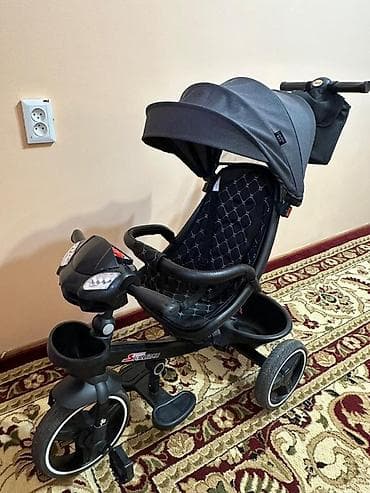 Детские велосипеды: Детский трехколесный велосипед-коляска с родительской ручкой - — 4