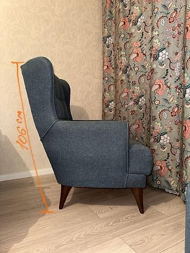 Терезелер жана комплектөөчүлөр: Кресло с подставкой-пуфом - Стиль: «ушастик» с высокой поддержкой — 3