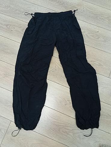 Личные вещи: Свободные черные брюки с утяжками - Цвет: черный - Посадка: на — 1