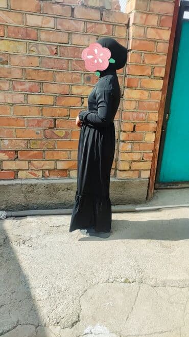 длинные платья с рукавами для полных: Повседневное платье, Длинная модель, Вискоза, Платье-рубашка, S — 3