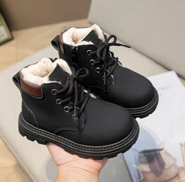 скандия обувь детская зимняя: Детские зимние ботинки - Цвет: черный - Модель: высокие ботинки на — 1