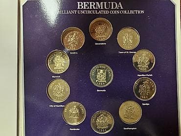 ложки серебряные: Набор памятных монет Бермуд, 1984 год — «Brilliant Uncirculated Coin — 2