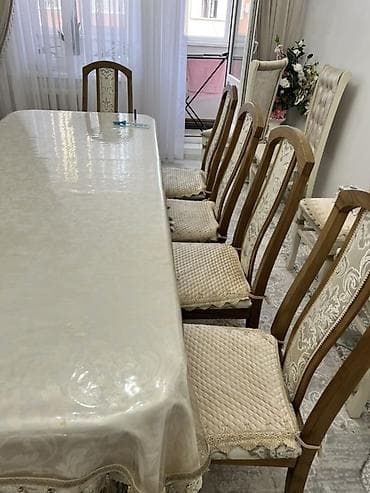 б у стол со стульями для кухни: Стол и стул для зала, Б/у, цвет - Коричневый — 3