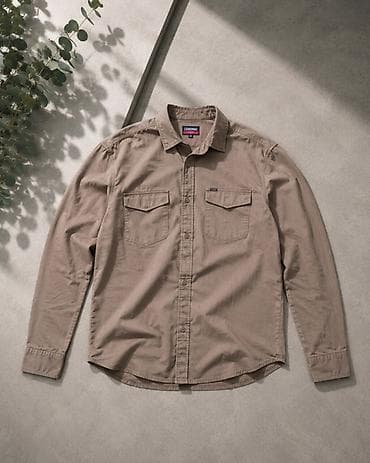 Мужская рубашка с длинным рукавом в стиле casual/workwear. - Цвет