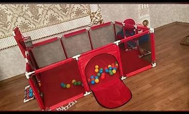 манеж игравой: Детский игровой манеж‑сухой бассейн с мячиками и баскетбольным — 1