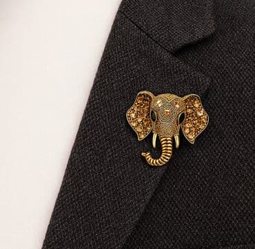 кожанный плащ: Брошь “Слон” – символ мудрости и удачи 🐘✨ Оригинальная брошь в виде — 1