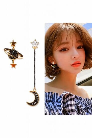 я познаю мир: ✨ Серьги Г «Космос и Луна» Очаровательный асимметричный комплект — 2