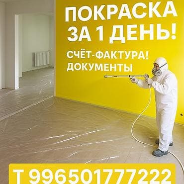 Покраска стен, Покраска потолков, Покраска наружных стен, Больше 6 лет опыта