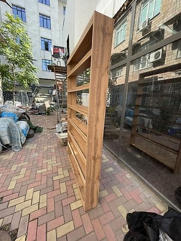 книжные шкафы: Высокий стеллаж из ЛДСП под дуб - Тип: открытый книжный/выставочный — 2