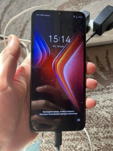 телефен: Infinix Hot 10i, Колдонулган, 64 ГБ, түсү - Кара, 2 SIM — 1