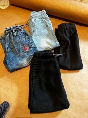 штаны для дома: Джинсы и брюки, цвет - Черный, Б/у — 1