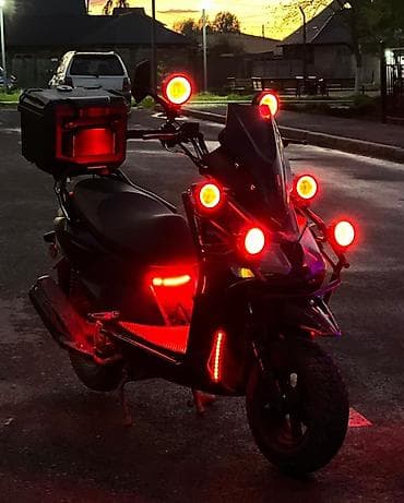 строб контроллер: Электроскутер с расширенным световым пакетом и грузовым кофром - Тип — 1