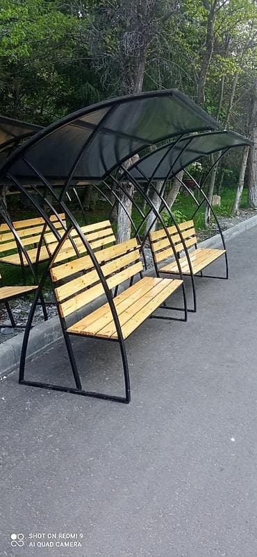 скамьи: Скамейка Со спинкой, С крышей — 3