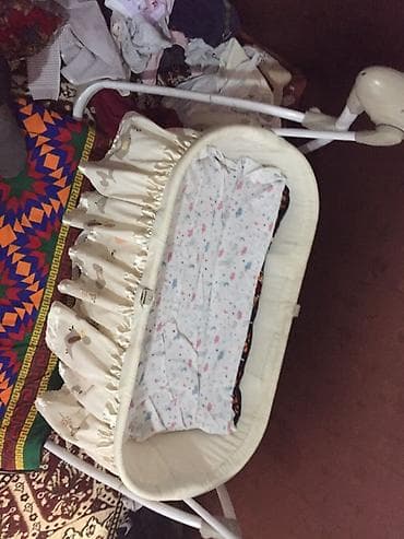 манеж с люлькой: Люлька, Качалка, Металл, цвет - Бежевый — 1